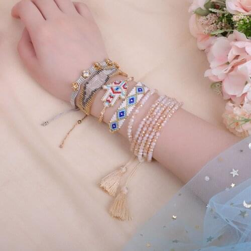 Boho Love Pulseras 2020 Perles MIYUKI Bracelet Women Pink Heart Bracelets Handmade Jewelry Bileklik Couples Valentines Day Gift