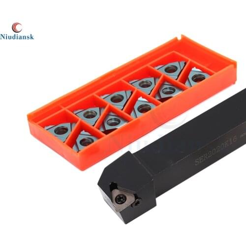 1pc SER1212 SER1616H SER2020K16 SER2525M16 External Threaded Turning Tool Holder 10pcs 16ER 0.5 1.0 1.5 3.0 ISO Carbide Inserts