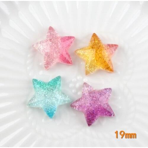 10pcs 19MM DIY resin decorative color star charms pendants kawaii cabochon ornament craft decoration fashion jewelry making