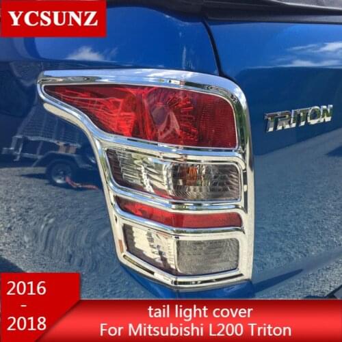 2016 2017 2018 Chrome Tail Lights Cover For Mitsubishi L200 Triton Rear Lamp Cover For Mitsubishi L200 Accessories 2015 Ycsunz