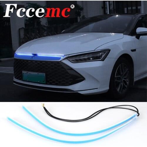 Car Driving start scanning atmosphere light daytime running light bar modified streamer running gridNet lights With turn signal