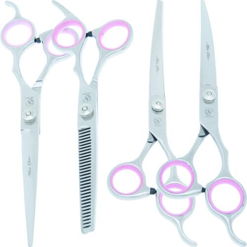 7.0" Pet Hair Cutting Scissors Thinning Clipper Curved Shears Puppy Beauty Tools Dogs Grooming Scissor Set with Comb Case B0008A