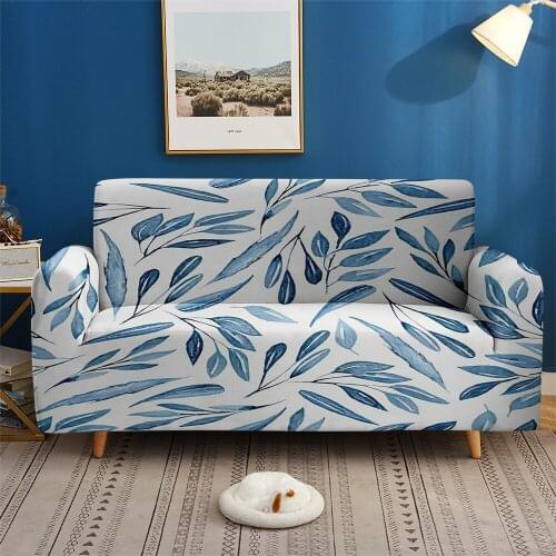 3D Print Custom Home Decor Slipcover Spring Plant Leaves Elastic Couch Sofa Cover Set Living Room Bedroom 1/2/3/4-seater