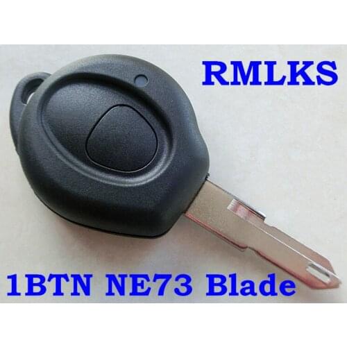 RMLKS Car Flip Key Shell Replacement 1 Button Remote Key Case Blank Cover Fit For Peugeot 206 Uncut NE73 Blade