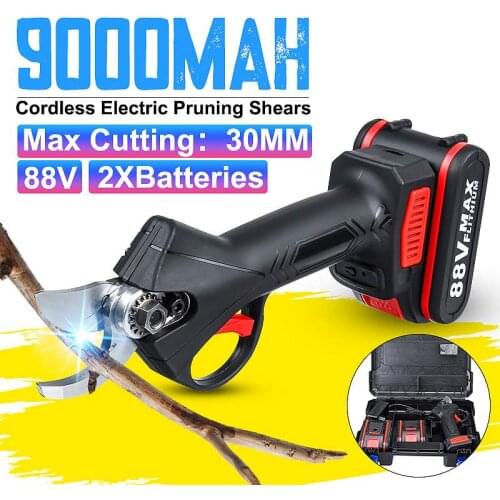 NEW 88V Cordless Pruner Lithium-ion Pruning Shear Efficient Fruit Tree Bonsai Pruning Electric Tree Branches Cutter Landscaping