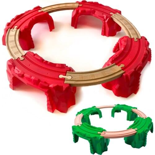 Curved Track Cave Bridge Compatible with BRIO Wooden Trains and Tracks Multiple Combinations Develop Childrens Imagination