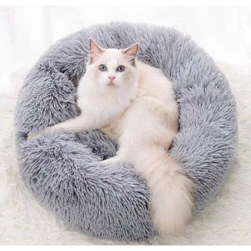 Deep Sleep Pet Nest Comfortable Plush Fluffy Breathable Round Cat Nest Dog Kennel Soft Deep Sleep Warm Nest Pet Supplies