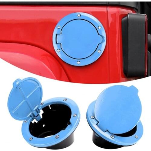 Fuel Tank Cover Gas Cap Fit for Jeep Wrangler JK 4 Doors 2007 2008 2009 2010 2011 2012 2013 2014 2015 2016 Aluminum Alloy