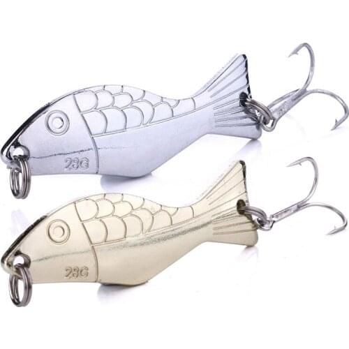 28g Metal Spinner Spoon Fishing Lure Hard Baits Silver Sequins Noise Paillette Treble Hook Tackle