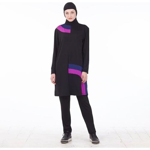 Milk Fiber Burkini Muslim Swimwear Islamic Swimsuit Jersey Long Sleeve Swimsuit Black Burkini Modest Swimwear Full Fashion