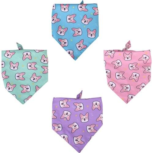 New Puppy Dog Cat Bandana Bibs Cotton Cartoon Cute Dog Pet Bibs Dog Accessories For Small Medium Large Dog Bandana Pet Supplies