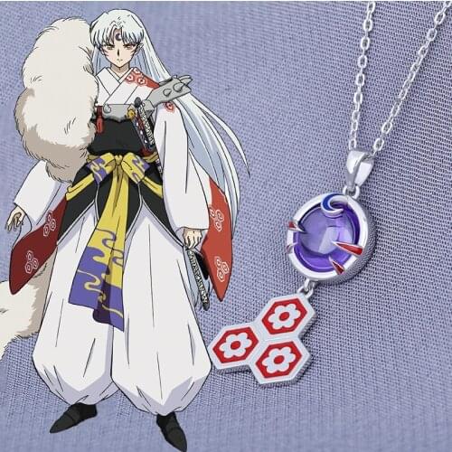 Anime Inuyasha Sesshoumaru S925 Sterling Silver Necklace Pendant For Women Men Cosplay Jewelry Accessory Sweater Necklace Gifts