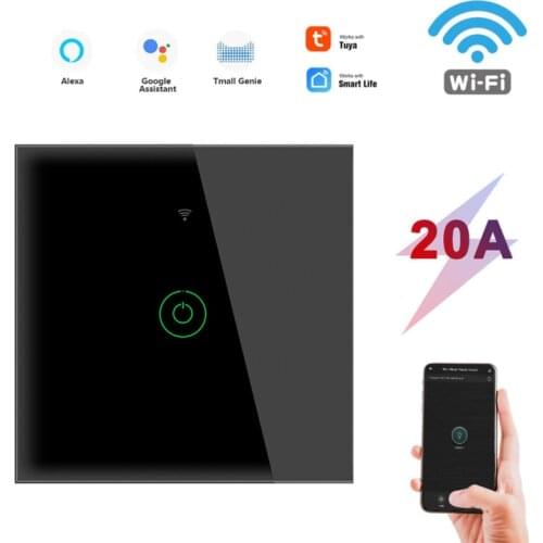 2021 New Tuya WiFi Boiler Water Heater Switch Wireless Touch Wall 4400W ON OFF Electrical Light Smart Life For Google Home Alexa