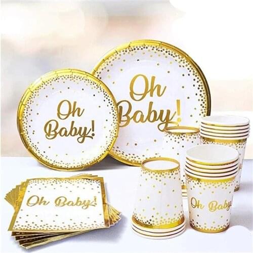 Oh Baby Tableware Decoration Gender Reveal Baby Shower Party Decoration Birthday Party Decoration For Kids