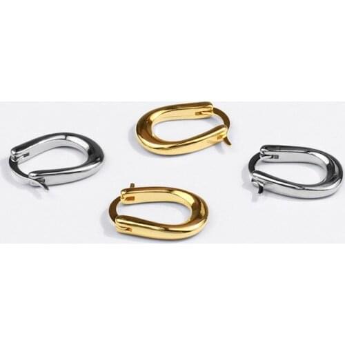 925 Sterling Silver U-shaped Hoop Earring for Women Geometric Vintage Jewelry Accessories