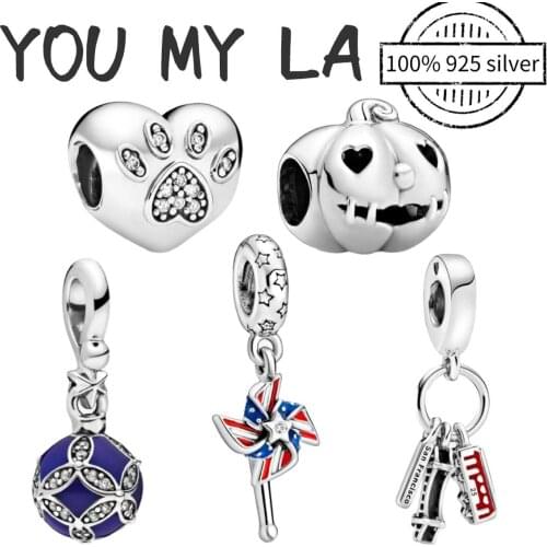 Fit Original Pando Charms 925 Sterling Silver Bracelet Panda Charm Beads Women Jewelry DIY Berloque Wholesale