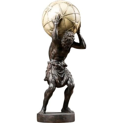 Nordic Atlas Character Sculpture Home Desktop Decoration Accessories Retro Art Statue Room Resin Crafts Figurine Gift