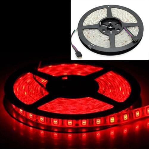 Super Bright 5M 12V 5A waterproof IP65 300 LEDs 5050 Red Flexible SMD LED Strip Light for house decorration