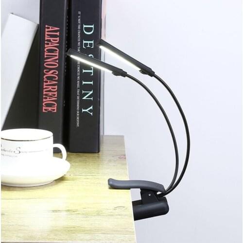 USB Battery Clip On Book Reading LED Light 6W COB Flexible Arm Stand Lamp For Laptop Notebook Working Portable Night Light