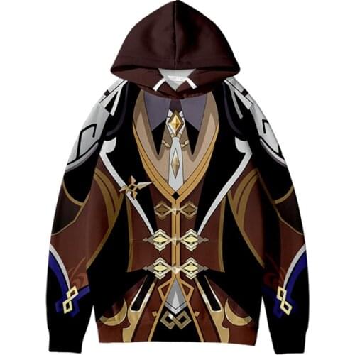 Genshin Impact Morax Zhongli Cosplay Hoodie Women Men Harajuku Sweatshirt Streetwear Hip Hop Pullover Hooded Jacket Outerwear