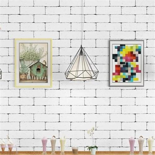 Wellyu White brick wallpaper retro white brick 3d three-dimensional antique brick restaurant clothing store brick wallpaper