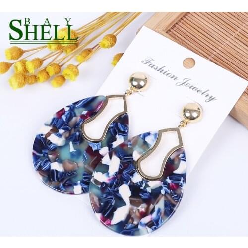 Shell Bay 2020 Drop Earrings Jewelry Fashion Pendientes Earrings For Women Boho Blue Earrings Minimalist girls Wholesale Earring