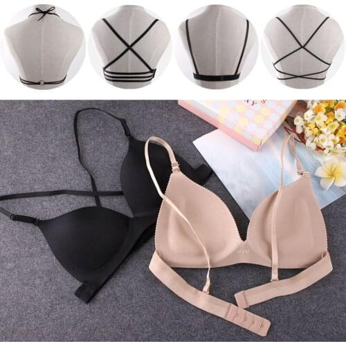 Lady seamless bra on the back hollow sutian bikinis triangle Cup bralette underwear see-through dress ride free sleep brassiere