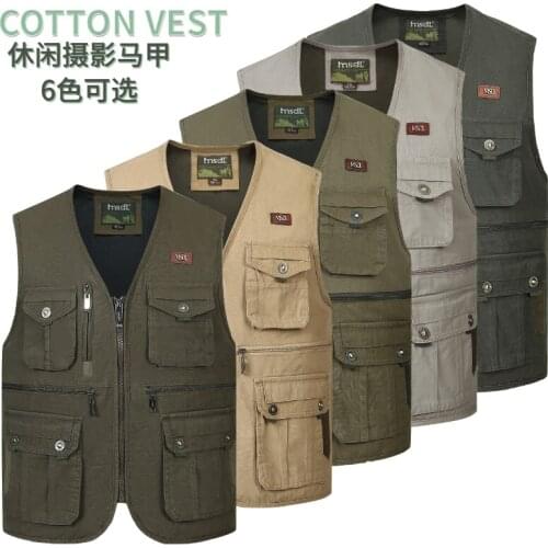 Classic Multi Pocket Vest For Men Spring Autumn Male Casual Sleeveless Photographer Jacket With Many Pocket Summer Waistcoat