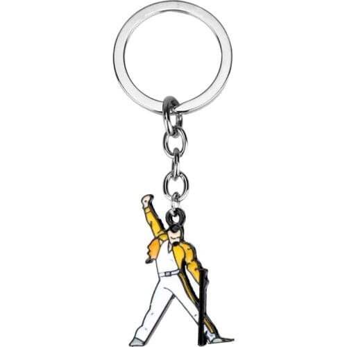 Queen Music Band Key Chain Freddie Mercury Pendant Key Ring 1pc Wholesale Trendy Car Keychain Accessories for Fans Gift