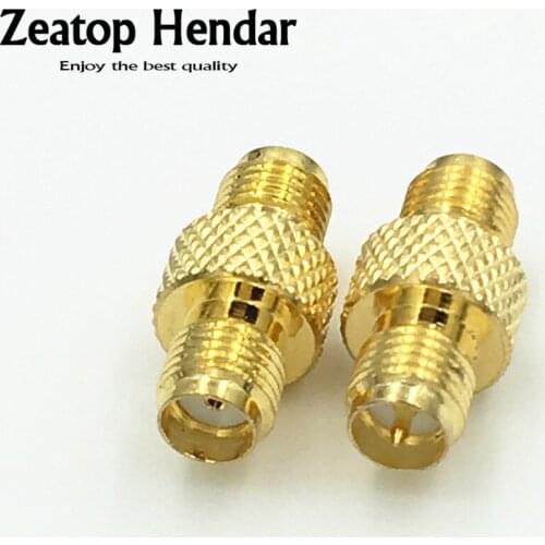 10Pcs Brass RP SMA Female to SMA Female Jack in Series SMA-JK with Knurled RF Coaxial Double Straight Adapter Connector