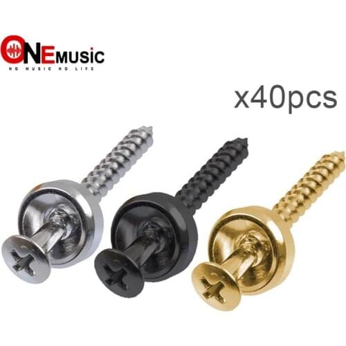 40pcs Guitar neck Joint Plate Screw Bushings Ferrules For Neck Mounting With Screws black-chrome-Gold