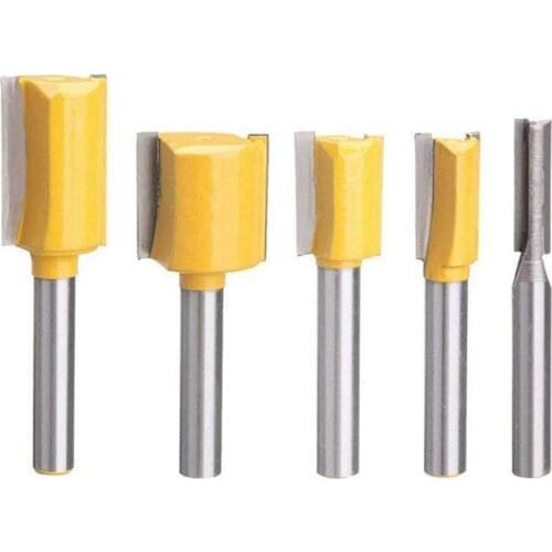 Promotion! Set Of 5 Piece Straight Dado Router Bit Set Carbide Wood Milling Cutter Tools,Cutting Diameter 1/4 Inch,3/8 Inch,1/2