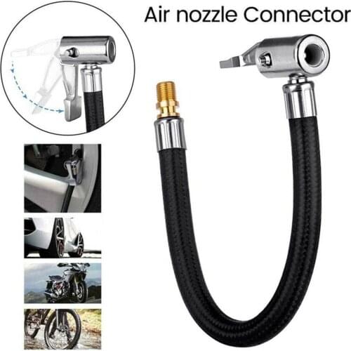 Car Connector Inflator Biker Wheel Tire Bicycle Motorcycle Quick Inflation Air Inflator Extension Tube Chuck Locking Air Chuck