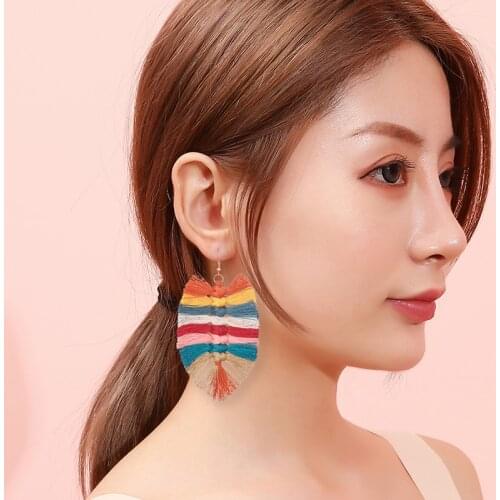 LOVBEAFAS Brand New Tassel Earrings for Women 2020 Fashion Jewelry Long Fringe Bohemian Handmade Weave Dangle Drop Earings