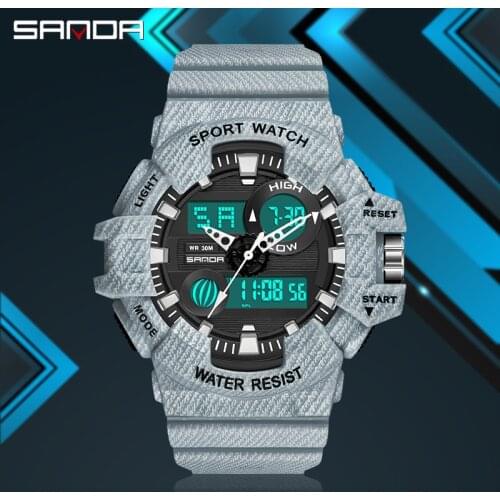 Top Brand SANDA Watch Men Luxury Sport Digital Watches Led Light Shockproof Fall Proof Wristwatch Electronic Clock Mens Hour