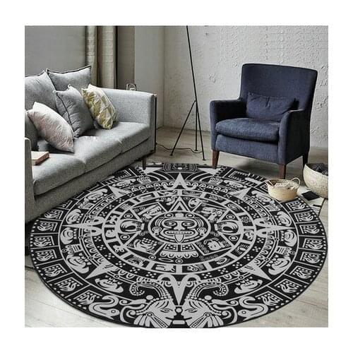 Modern Art Black And White Maya Totem Computer Chair Bedroom Living Room Non-Slip Soft Mat