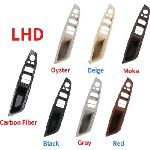 For BMW 5 Serie F10 F11 F18 Left Hand Drive LHD Beige Black Car Interior Door Handle Inner Door Panel Pull Trim Cover Styling