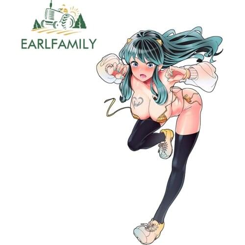 EARLFAMILY 13cm x 7.7cm for Urusei Yatsura Waterproof Decal Fashion 3D Funny Car Stickers Anime Occlusion Scratch Decoration
