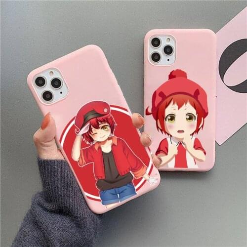 Red Blood Cell anime cartoon Phone Case Candy Color for iPhone 11 12 mini pro XS MAX 8 7 6 6S Plus X 5S SE 2020 XR