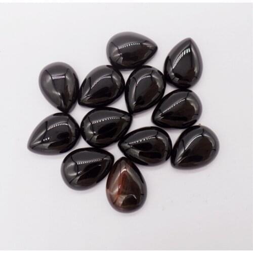 100Pcs 16x12x6mm Black Agate Teardrop Cab Cabochon For DIY Jewelry Making Necklace Accessories Boutique Gift