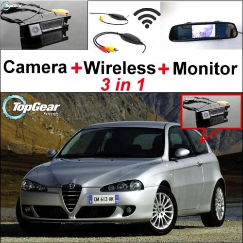 3in1 Special WiFi Rear View Camera + Wireless Receiver + Mirror Monitor Easy DIY Backup Parking System For Alfa Romeo 147 AR