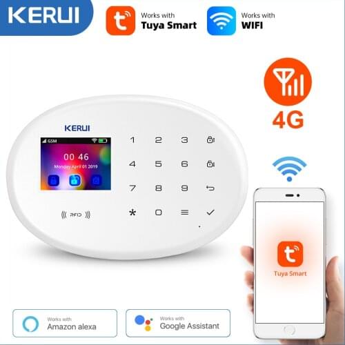 KERUI W20 Wireless Smart Home WIFI GSM Security Alarm System With 2.4 inch TFT Touch Panel RFID CardBurglar Alarm