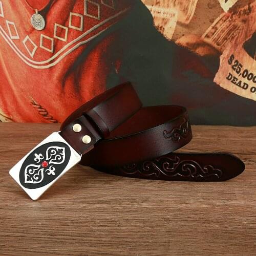 Western cowboy zinc alloy cross belt buckle leather belt mens gift