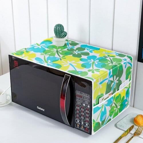Microwave oven cover towel with storage pocket electric oven cover cloth microwave oven cover double pocket microwave oven cover