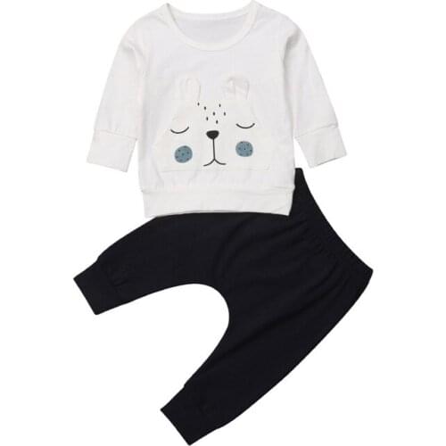 Cute Newborn Baby Boys Girls 3D Bear Pocket Warm Tops Long Pants PP Bottoms Outfits Clothes Set
