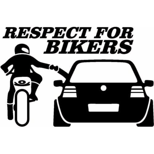 13x20cm Respect Cyclists Respect for Bikers Car Stickers Affixed English Glue Sticker Car Body 13 Oem Window PVC 20 Cn(origin)