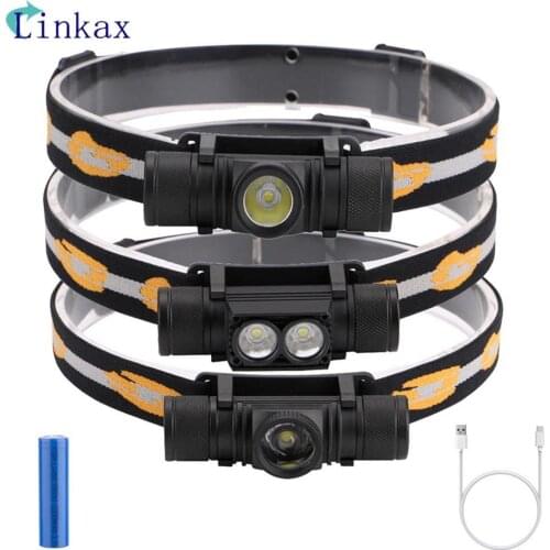 3800LM XM-L2 LED Headlamp 6 Modes USB Rechargeable Flashlight 18650 Battery Headlamp For Camping Fishing Hunting Light