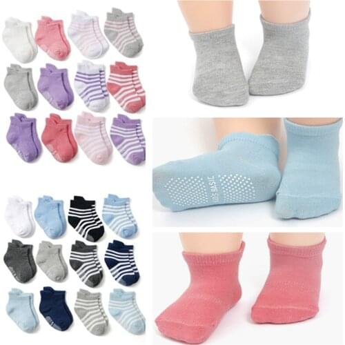 12pairs/Lot Kids Cotton Baby Floor Socks Boy Gril Child Short Socks Non-Slip 1-5 Years