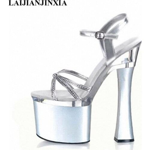 New Women Peep Toe Sexy Sandals Steel Shoes Women Platform High Heels Shoes Dancing Dance Shoes F-019