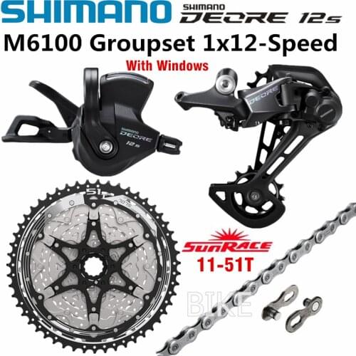 SHIMANO DEORE M6100 Groupset 11-50T 11-51T Mountain Bike Groupset 1x12-Speed SUNSHINE SunRace CSMZ901 M6100 Derailleur Brake
